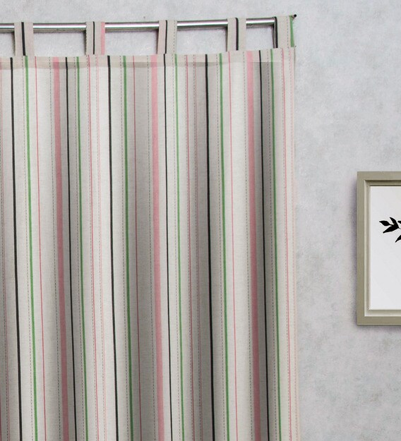 Buy Green Cotton Semisheer 8 Feet Loop Top Curtain Online Geometric Curtains And Drapes Curtains And Drapes Furnishings Pepperfry Product