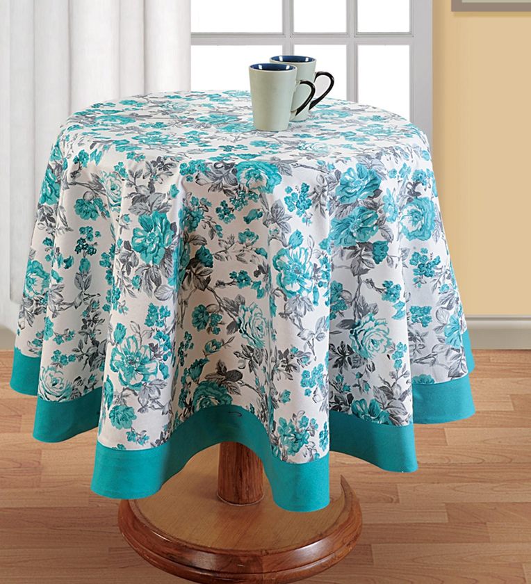 Buy Green Cotton 72x72 Inches 6 Seater Table Cloth by Swayam Online