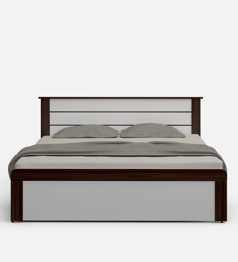 Buy Grace King Size Bed in Mist White Finish by Crystal Furnitech Online Modern King Size Beds
