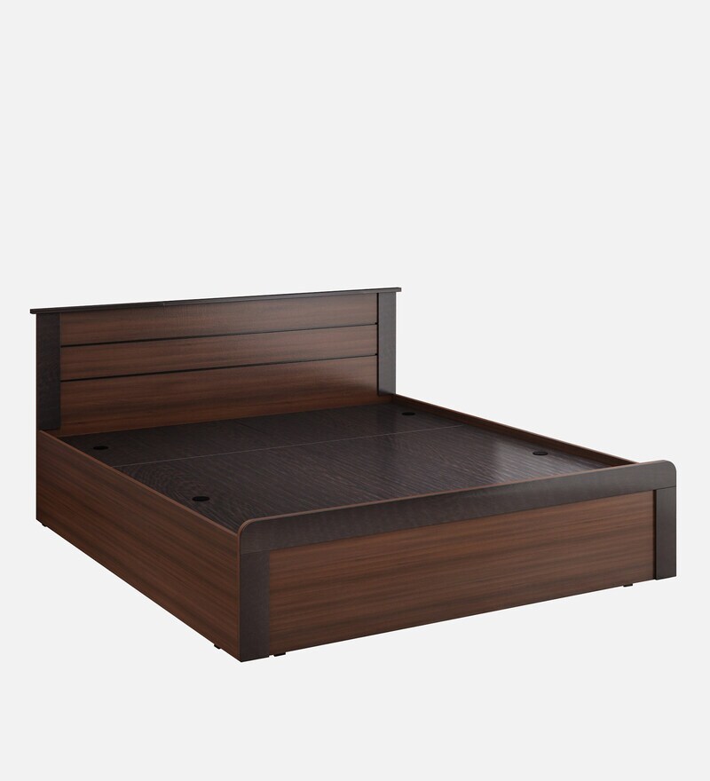 Buy Grace Queen Size Bed in Walnut & Wenge Finish with Box Storage by