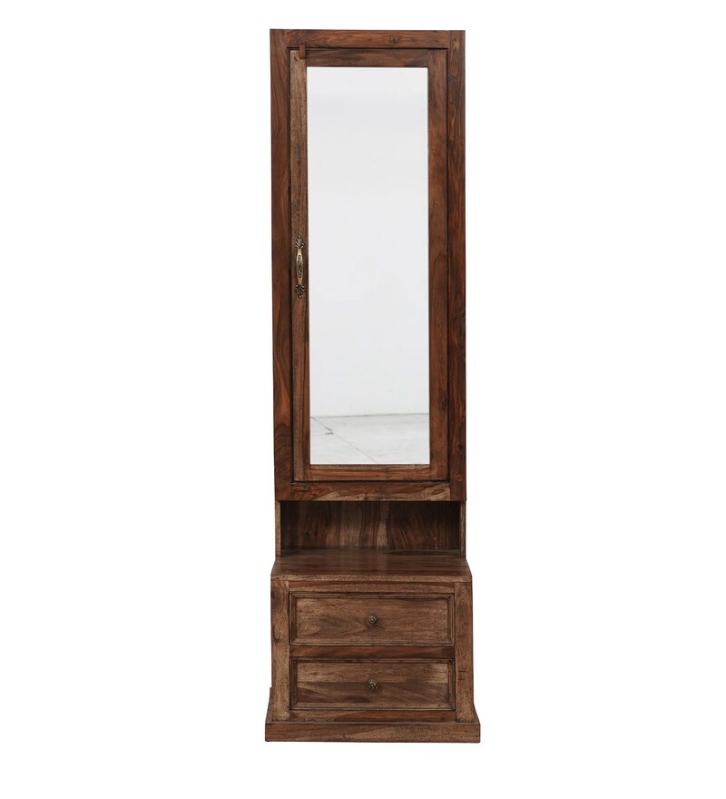 Buy Gracie Dressing Table With Hidden Mirror Storage In Honey Finish By
