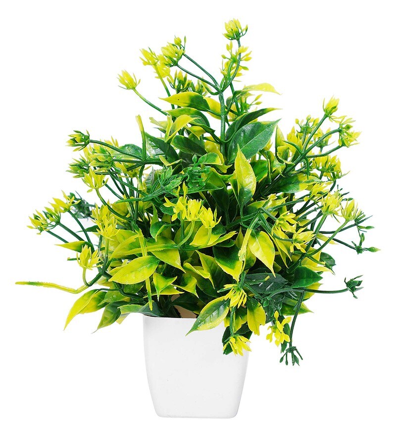 Buy Fabric & Plastic with Pot Set of 4 Artificial Plants Online