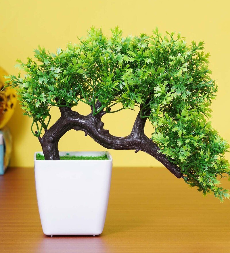 Buy Green Artificial Plant with Pot Set Of 1 By Dekorly Online Artificial Plants Artificial