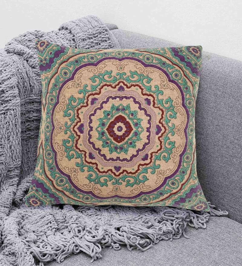 Buy Green Traditional Cushion Covers 20X20 Inches Printed Cushion