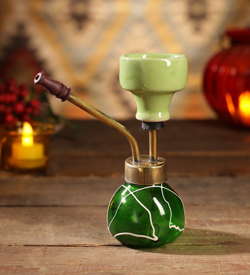 Buy Green Glass Pocket 6 Inch Hookah By Basement Bazaar Online Hookahs Hookahs Home Decor