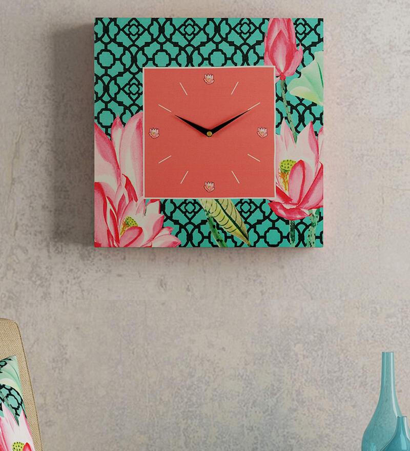 Buy Green MDF Framed Analog Wall Clock by SEJ by Nisha Gupta Online