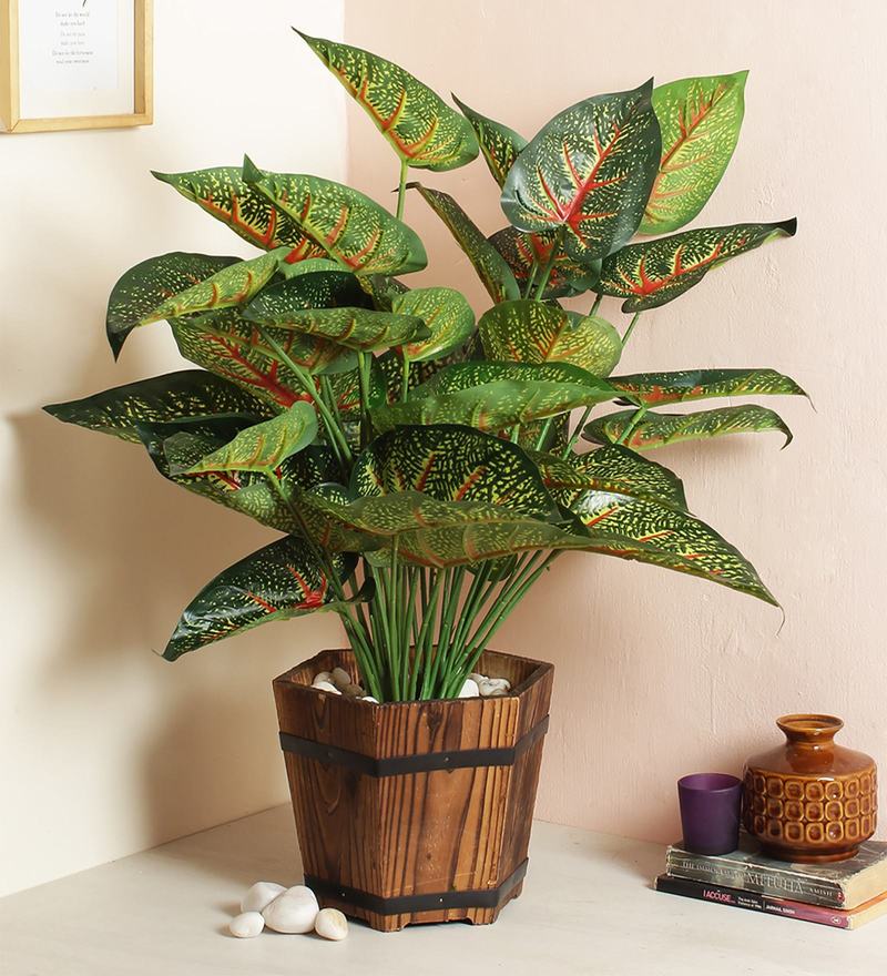 Buy Green Polyester Beautiful Artificial Money Plant with Big Leaves