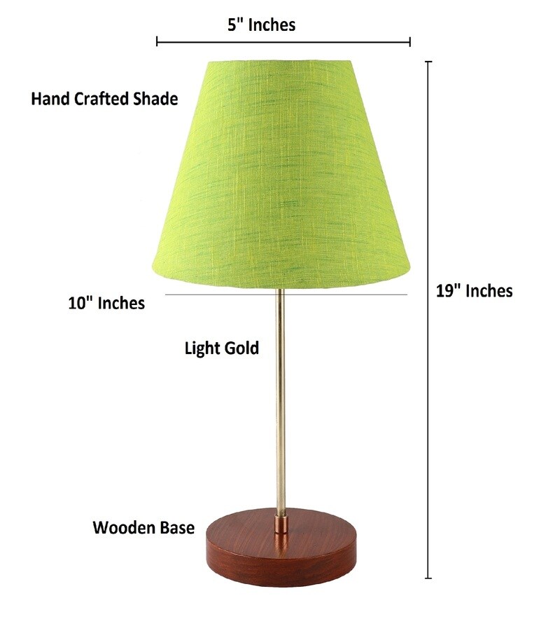 Buy Green Shade Table Lamp With Aluminium Base By BTR Crafts Online Metal Night Lamps Lamps