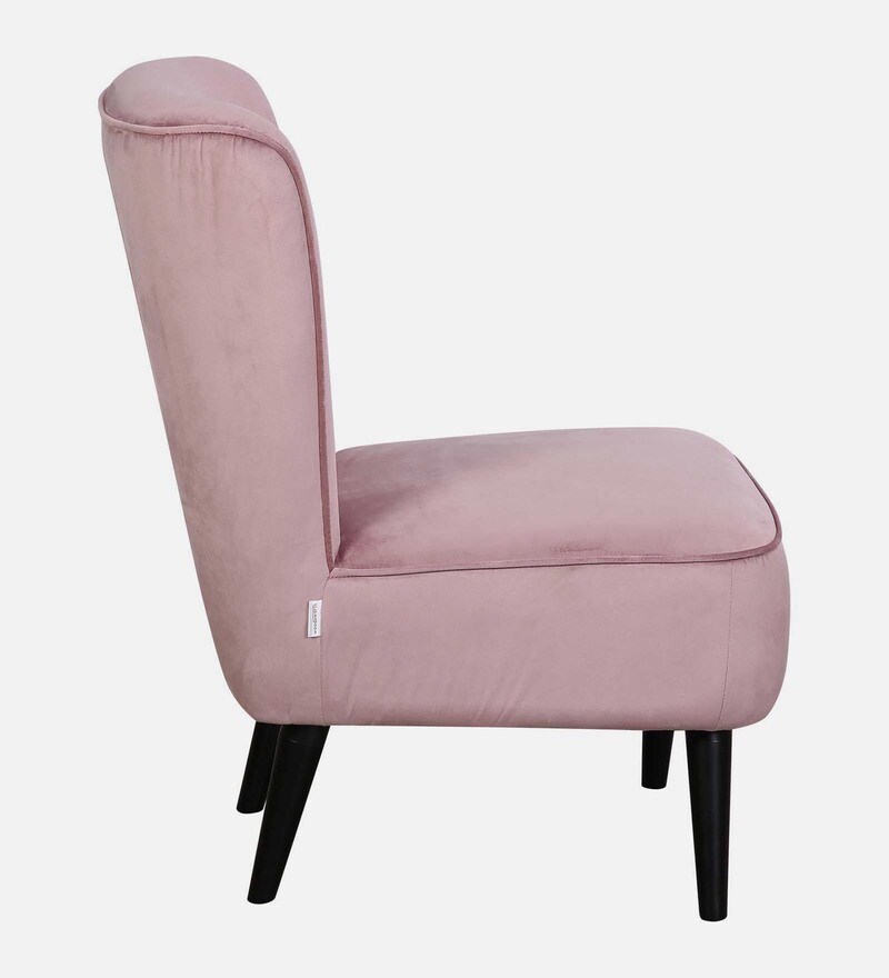 Buy Merida Velvet Slipper Chair In Pink Colour By Woodsworth Online Slipper Chairs Slipper