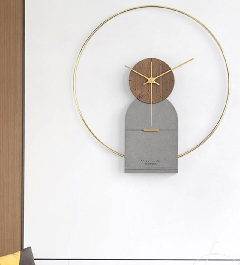 Buy Grey & Gold Forescolor Ecoboard Wall Clocks By La Muse Online