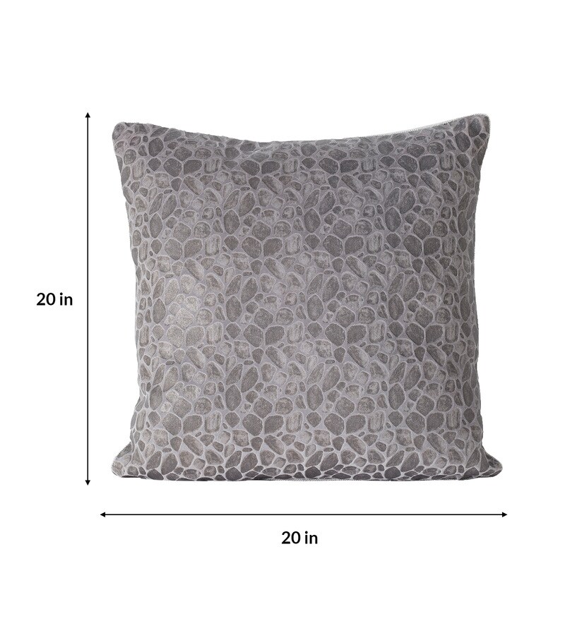 Buy Grey Abstract 100 Cotton 20 X 20 Inches Cushion Cover by Maspar