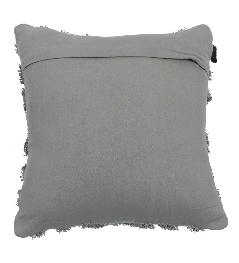 Buy Grey Cotton Abstract 16x16 Inches Cushion Cover by Grhamoy Online