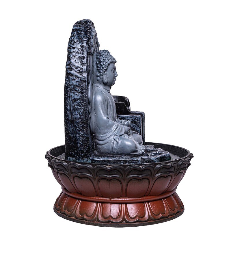 Buy Grey Polyresin Buddha Water Indoor Water Fountain by Tied Ribbons Online Indoor Fountains