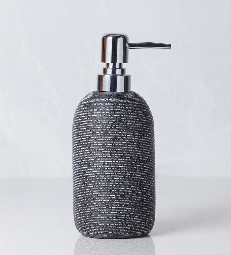 Buy Grey Polyresin Soap Dispenser (360 ml) By Obsessions Online Soap
