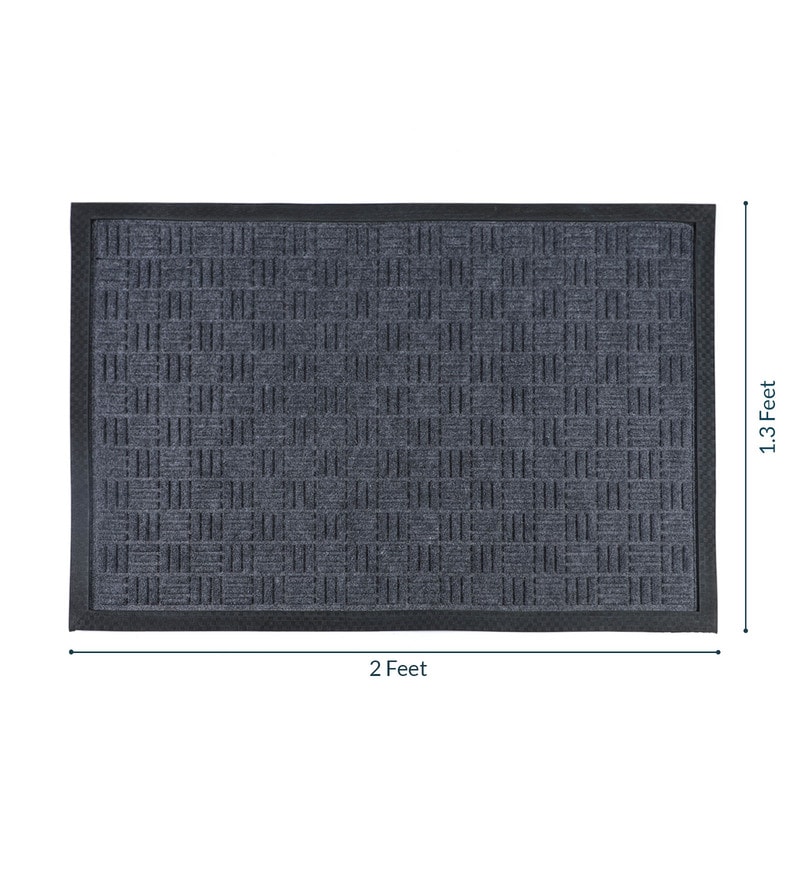 Buy Grey Rubber Solid Pattern 2 x 3 Feet AntiSkid Door Mat by SWHF ...