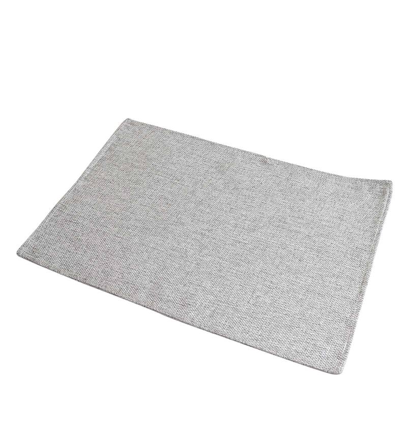Buy Grey Premium Jute 18 x 12 Inches Placemat (Set of 2) by The