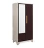 Grace 2 Door Metal Almirah with Mirror in Brown Colour