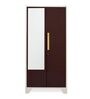 Grace 2 Door Metal Almirah with Mirror in Brown Colour