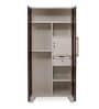 Grace 2 Door Metal Almirah with Mirror in Brown Colour