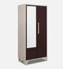 Grace 2 Door Metal Almirah with Mirror in Brown Colour
