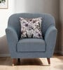 Grace Fabric 1 Seater Sofa in Blue Colour
