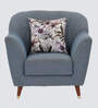Grace Fabric 1 Seater Sofa in Blue Colour