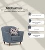Grace Fabric 1 Seater Sofa in Blue Colour