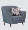 Grace Fabric 1 Seater Sofa in Blue Colour