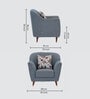 Grace Fabric 1 Seater Sofa in Blue Colour