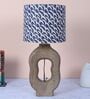 Grace Mangowood Table Lamp With Flocking Bird Print Satin Shade