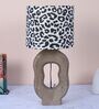Grace Mangowood Table Lamp With Leopard Print Satin Shade
