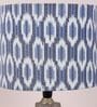 Grace Mangowood Table Lamp With Ikkat Print Satin Shade