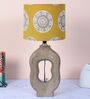 Grace Mangowood Table Lamp With Mandala Print Satin Shade