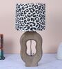 Grace Mangowood Table Lamp With Leopard Print Satin Shade