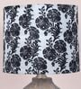 Grace Mangowood Table Lamp With Filigree Print Satin Shade