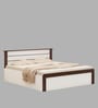 Grace Queen Size Bed in Mist White Finish with Box Storage