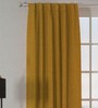 Mustard Polyester Solid 7.5 Ft Blackout Eyelet 2 Door Curtains