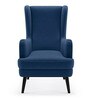 Grace Fabric Wing Chair in Blue Colour