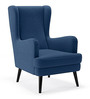 Grace Fabric Wing Chair in Blue Colour