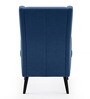 Grace Fabric Wing Chair in Blue Colour