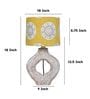 Graceful Bloom Mangowood Table Lamp With Mandala Print Satin Shade