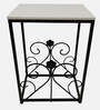 Gradeur Solid Wood End Table In Black & White Finish