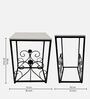 Gradeur Solid Wood End Table In Black & White Finish