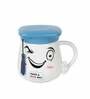 Graduation Cap 400ml White & Blue Ceramic Coffee Mug with Lid