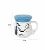Graduation Cap 400ml White & Blue Ceramic Coffee Mug with Lid