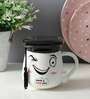 Graduation Cap 400ml White & Black Ceramic Coffee Mug with Lid