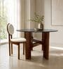 Graham Glass-Top 4 Seater Dining Table Set In Mango Wood Finish