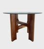 Graham Glass-Top 4 Seater Dining Table Set In Mango Wood Finish
