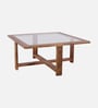 Gramado Sheesham Wood Glass Square Center Table in Provincial Teak Finish with 4 Pouffe Gramado Sheesham Wood Glass Square Center Table in Provincial Teak Finish with 4 Pouffe