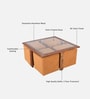 Gramado Sheesham Wood Glass Square Center Table in Provincial Teak Finish with 4 Pouffe Gramado Sheesham Wood Glass Square Center Table in Provincial Teak Finish with 4 Pouffe